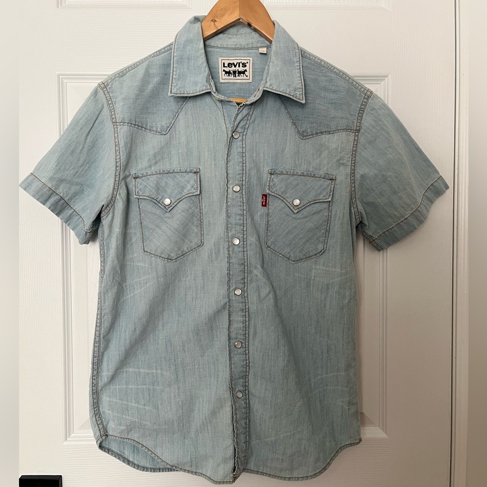 Levi's Western Light Blue Button Down Denim Shirt